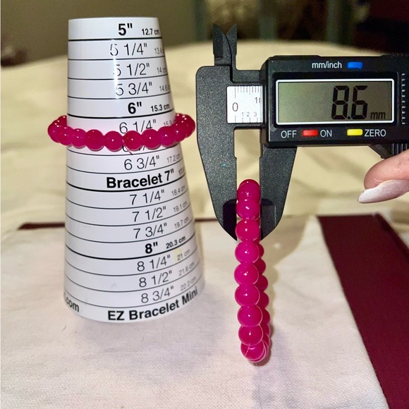 3 Pink tourmaline chalcedony bracelets 6.5” and 8.5 mm. ** 3 bracelets for $30** - Picture 4 of 4